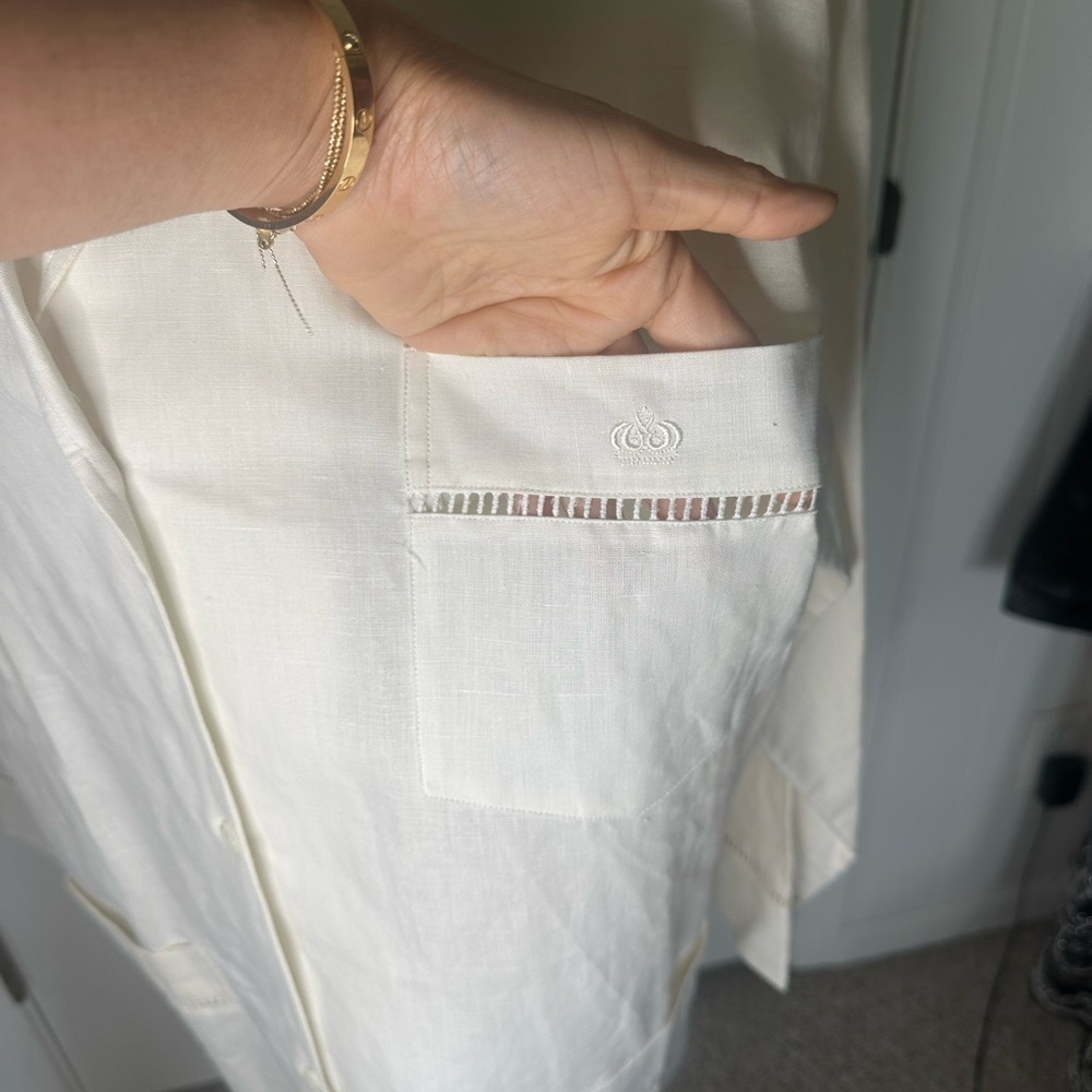 Victoria's Secret Vintage Gold label white Cotton-Linen Blend Set size M - Picture 3 of 10